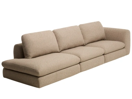 Hnědá čalouněná čtyřmístná pohovka Kave Home Vera 325 cm, levá