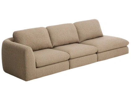 Hnědá čalouněná čtyřmístná pohovka Kave Home Vera 325 cm, pravá