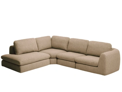 Hnědá čalouněná rohová pohovka Kave Home Vera 330 cm, levá