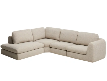 Béžová čalouněná rohová pohovka Kave Home Vera 330 cm, levá