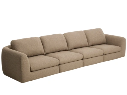Hnědá šestimístná pohovka Kave Home Vera 230 cm