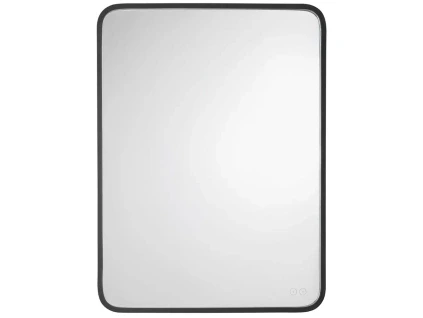 Černé závěsné zrcadlo s LED osvětlením Nova Luce Iria 80 x 60 cm