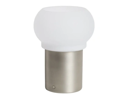 Stříbrná kovová stolní lampa Kave Home Leruna 27 cm
