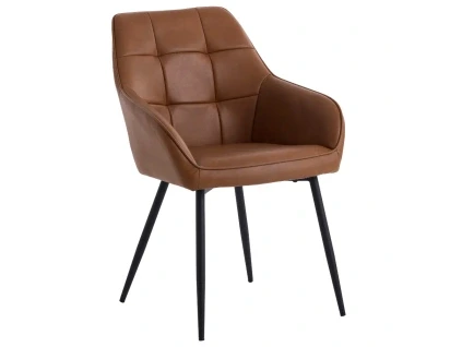 Hnědá koženková jídelní židle Unique Furniture Nolan