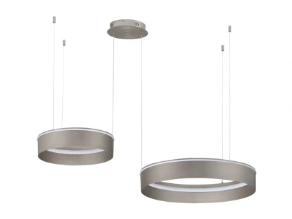 Stříbrné kovové závěsné LED světlo Nova Luce Olivia 112 cm