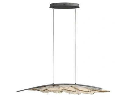 Šedohnědé skleněné závěsné LED světlo Nova Luce Amado 104 cm