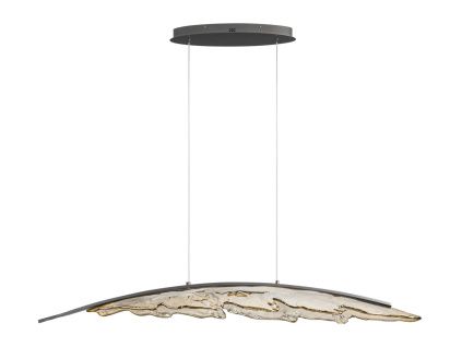 Šedohnědé skleněné závěsné LED světlo Nova Luce Amado 131 cm