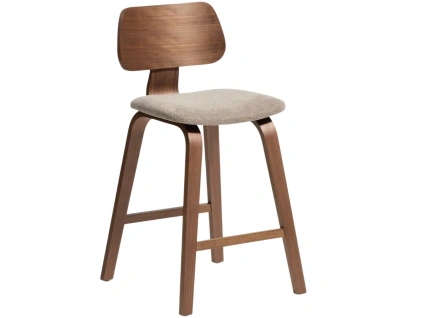 Čalouněná ořechová barová židle Kave Home Gena 66 cm