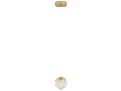 Zlaté skleněné závěsné LED světlo Nova Luce Alicia 12 cm