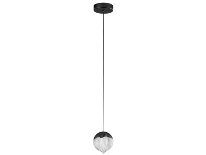 Černé skleněné závěsné LED světlo Nova Luce Alicia 12 cm