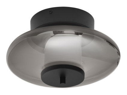 Kouřově šedé skleněné stropní LED světlo Nova Luce Ballet 26 cm