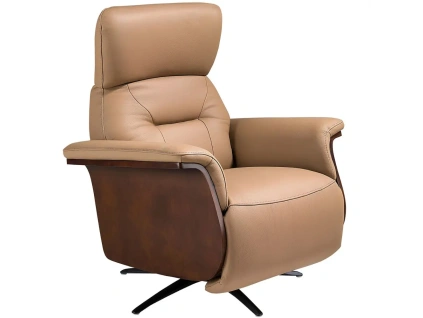 Hnědé kožené relaxační křeslo Angel Cerdá No. 5198