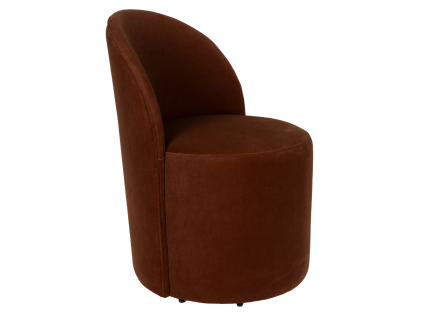 Hnědé sametové lounge křeslo PLUSH