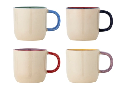 Set čtyř barevných kameninových hrnků Bloomingville Vista 185 ml