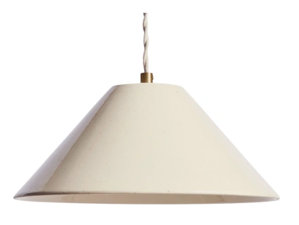 Béžové keramické závěsné světlo Kave Home Ceren Ø30 cm