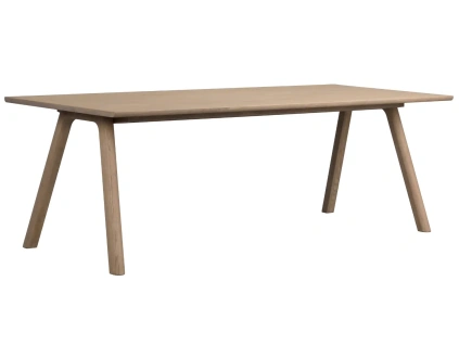 Světle hnědý dubový rozkládací jídelní stůl CLAPPERTON 220/310 x 95 cm