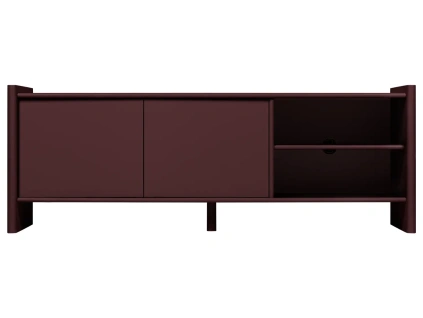 Červený lakovaný TV stolek Rali 160 x 48 cm