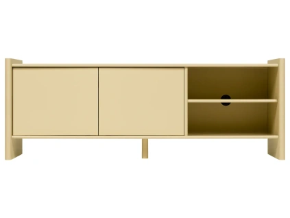 Žlutý lakovaný TV stolek Rali 160 x 48 cm