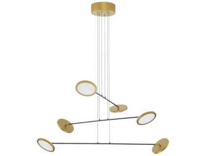 Černo-zlaté kovové závěsné LED světlo Nova Luce Scope 100 cm