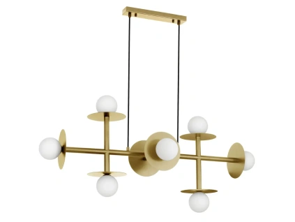 Bílo-zlaté kovové závěsné světlo Nova Luce Pielo 109 cm