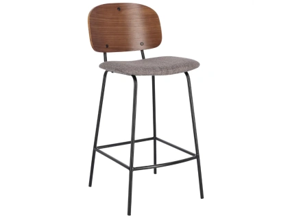 Dřevěná barová židle Bizzotto Sienna s šedým sedákem 68 cm