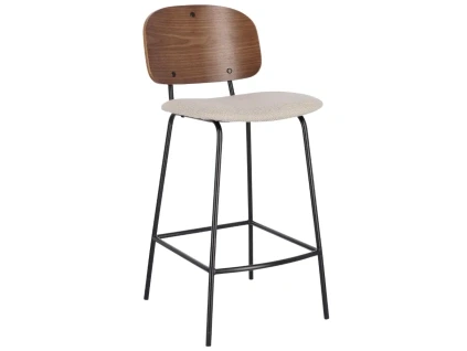Dřevěná barová židle Bizzotto Sienna s béžovým sedákem 68 cm