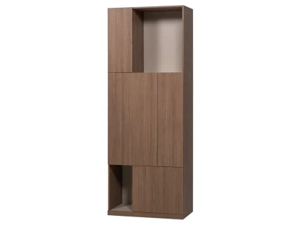 Dřevěná skříň Build 215 x 80 cm s tmavým dubovým dekorem