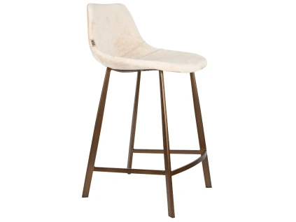 Béžová čalouněná barová židle DUTCHBONE Franky 65 cm