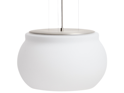 Stříbrné kovové závěsné LED světlo Kave Home Leruna Ø40 cm