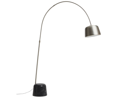 Stříbrno - černá stojací lampa Kave Home Arnolia 196 cm