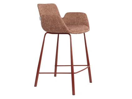 Červená čalouněná barová židle BRIT 68 cm