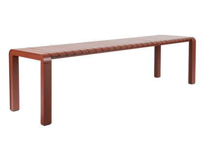 Červená kovová zahradní lavice VONDEL 175 x 45 cm