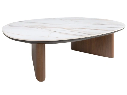 Bílý porcelánový konferenční stolek Angel Cerdá No. 2173, 98 x 74 cm