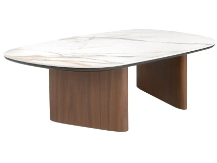 Bílý porcelánový konferenční stolek No. 2171, 101 x 60 cm