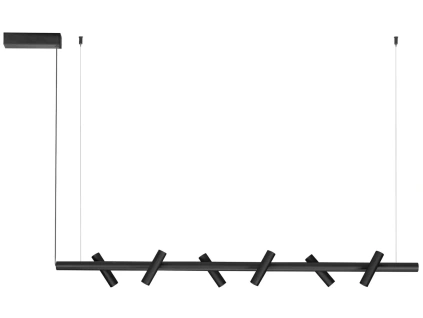 Černé kovové závěsné LED světlo Nova Luce Avelo 120 cm