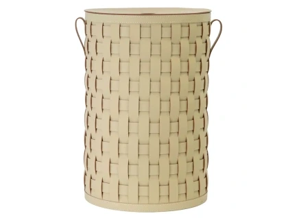 Béžový dekorativní koš Angel Cerdá No. 3309, 60 cm z regenerované kůže