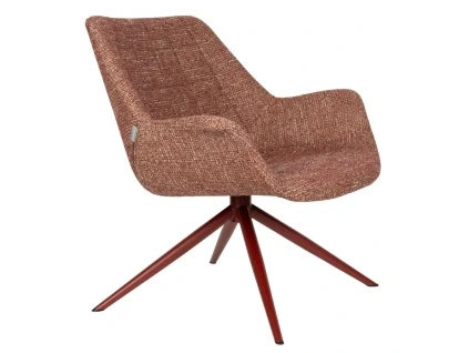 Červené čalouněné otočné lounge křeslo DOULTON