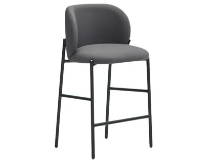 Tmavě šedá čalouněná barová židle Teulat Mogi 63 cm