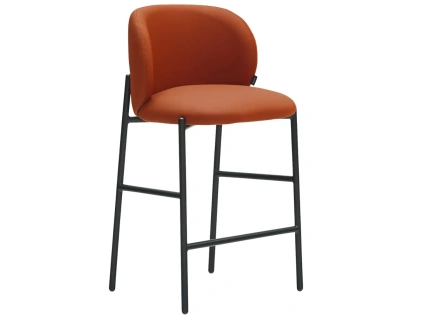 Cihlově červená koženková barová židle Teulat Mogi 63 cm