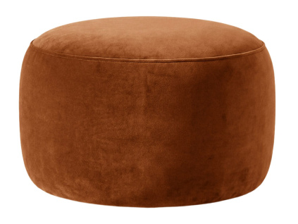 Terakotově oranžová sametová podnožka MICADONI Amalta ⌀56 cm
