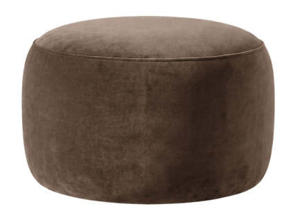 Hnědá sametová podnožka MICADONI Amalta ⌀56 cm