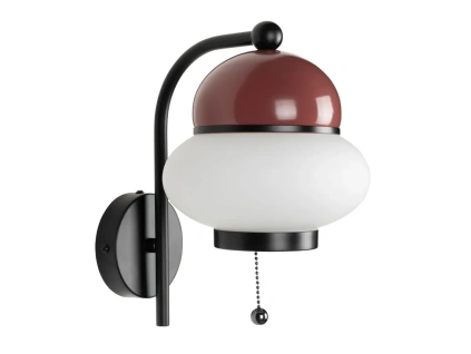 Červené kovové nástěnné světlo BUMBLE 28 cm