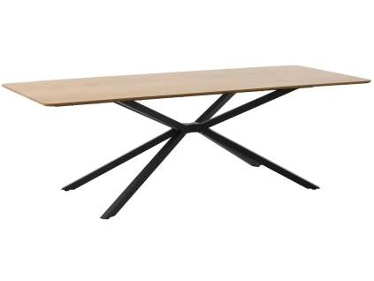 Černý jídelní stůl Unique Furniture Cesura 200 x 100 cm s dubovým dekorem