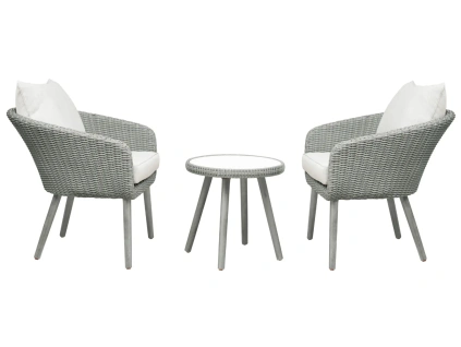 Set dvou světle šedých zahradních křesel a stolku Unique Furniture Bistro