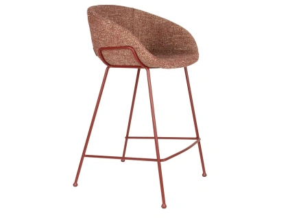 Červená látková barová židle FESTON 65 cm