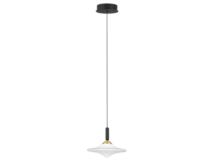Bílé skleněné závěsné LED světlo Nova Luce Diaz 23 cm