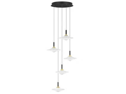 Bílé skleněné závěsné LED světlo Nova Luce Diaz 53 cm