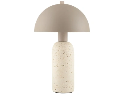 Béžová kovová stolní lampa Nova Luce Vannie s betonovou podstavou
