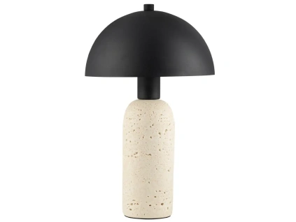 Černá kovová stolní lampa Nova Luce Vannie s betonovou podstavou
