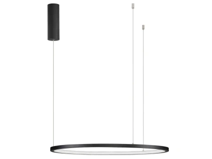 Černé kovové závěsné LED světlo Nova Luce Tarquin 60 cm
